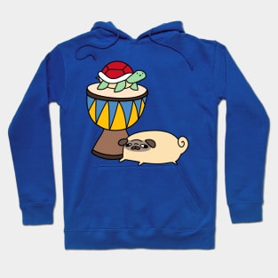 Djembe Turtle and Pug Hoodie